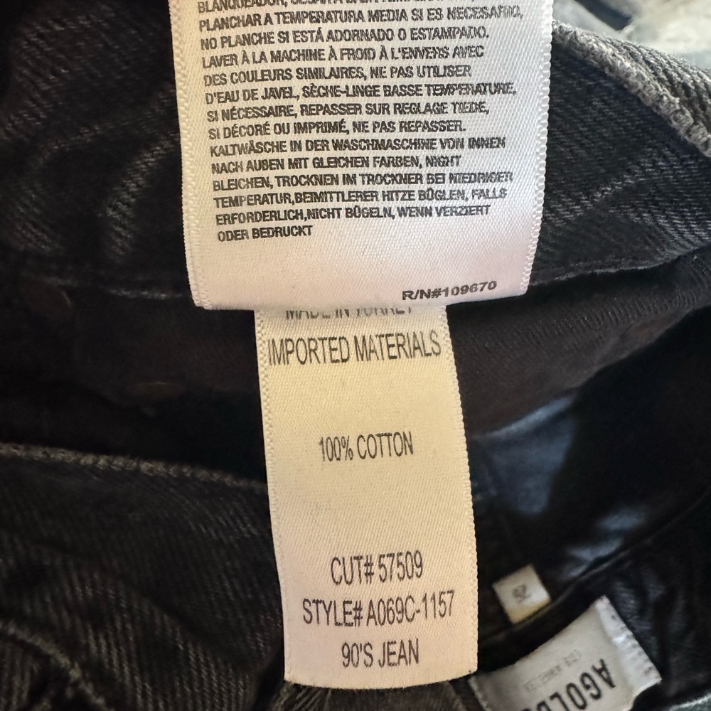 Agolde 90’s Jean Distressed Black Size 26 - Picture 6 of 8